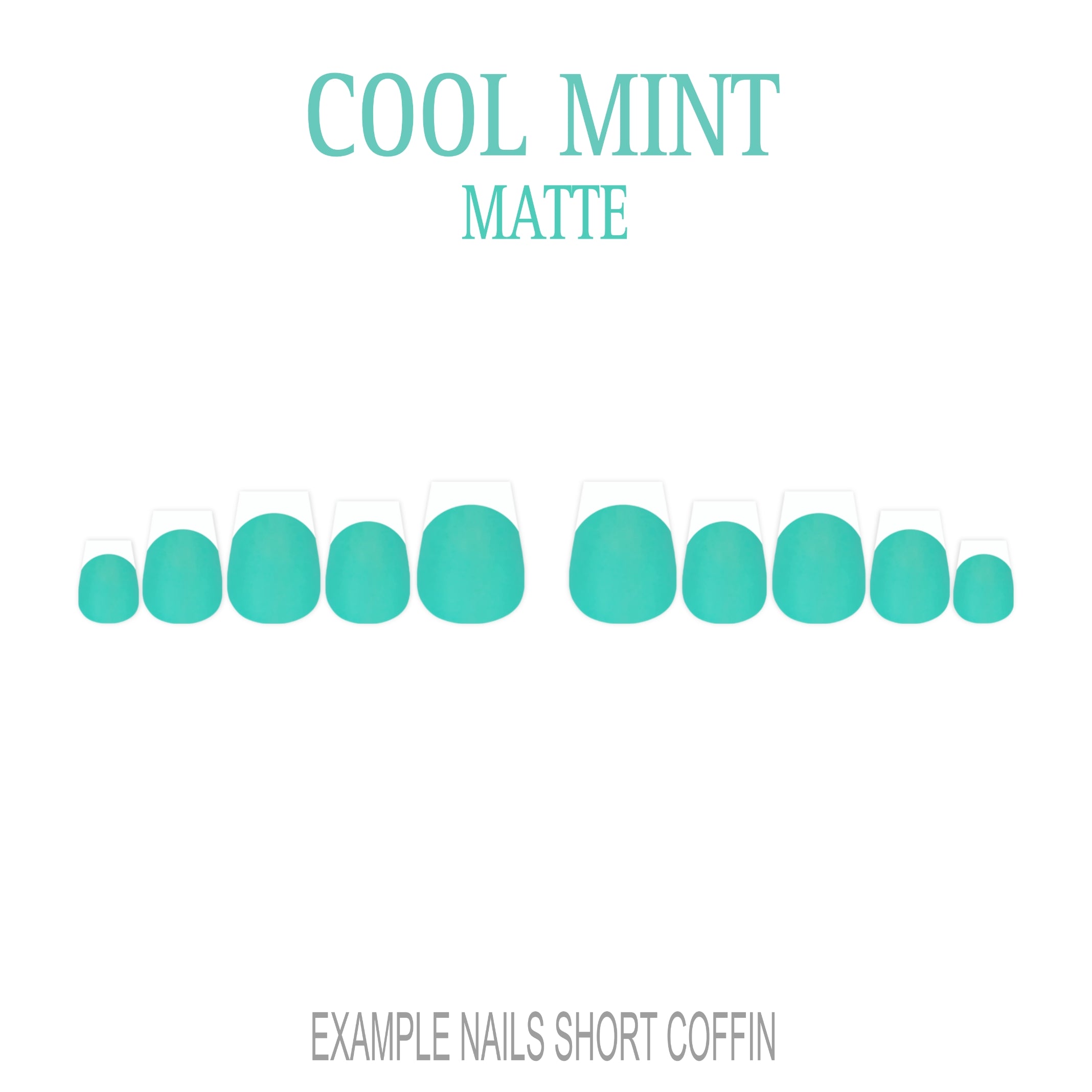 Cool Mint green French tip press-on nails