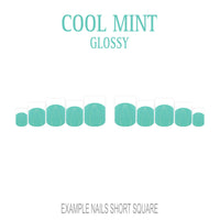 Cool Mint green French tip press-on nails