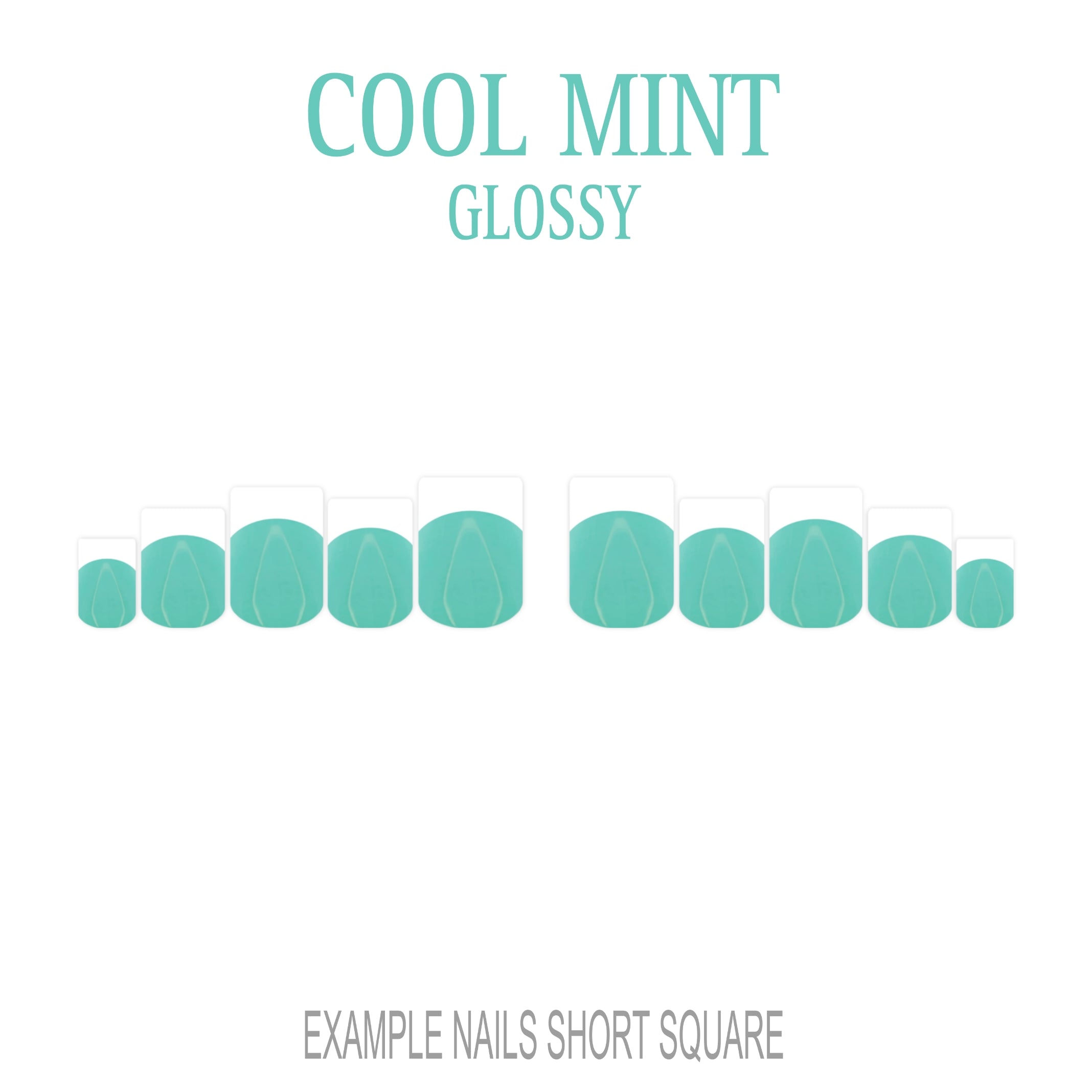Cool Mint green French tip press-on nails