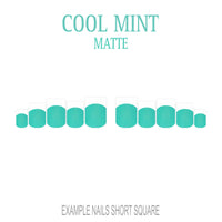 Cool Mint green French tip press-on nails
