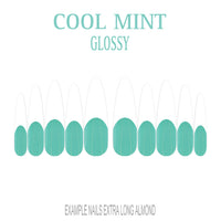 Cool Mint green French tip press-on nails