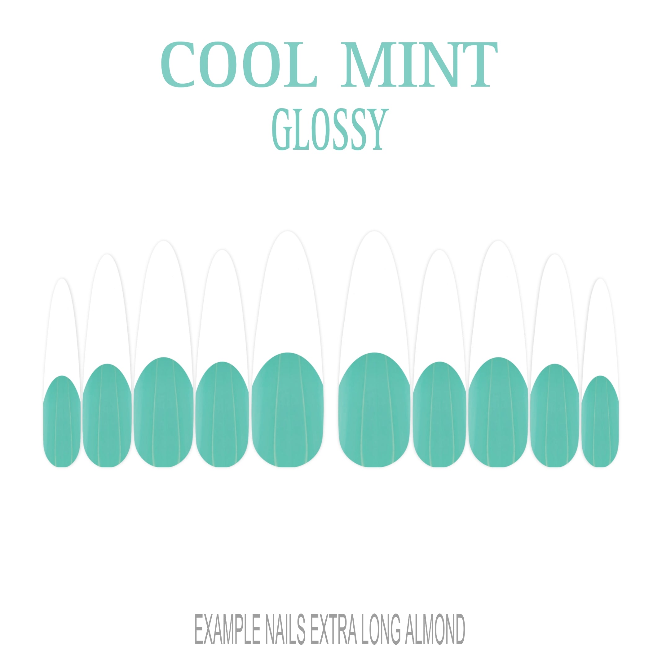 Cool Mint green French tip press-on nails