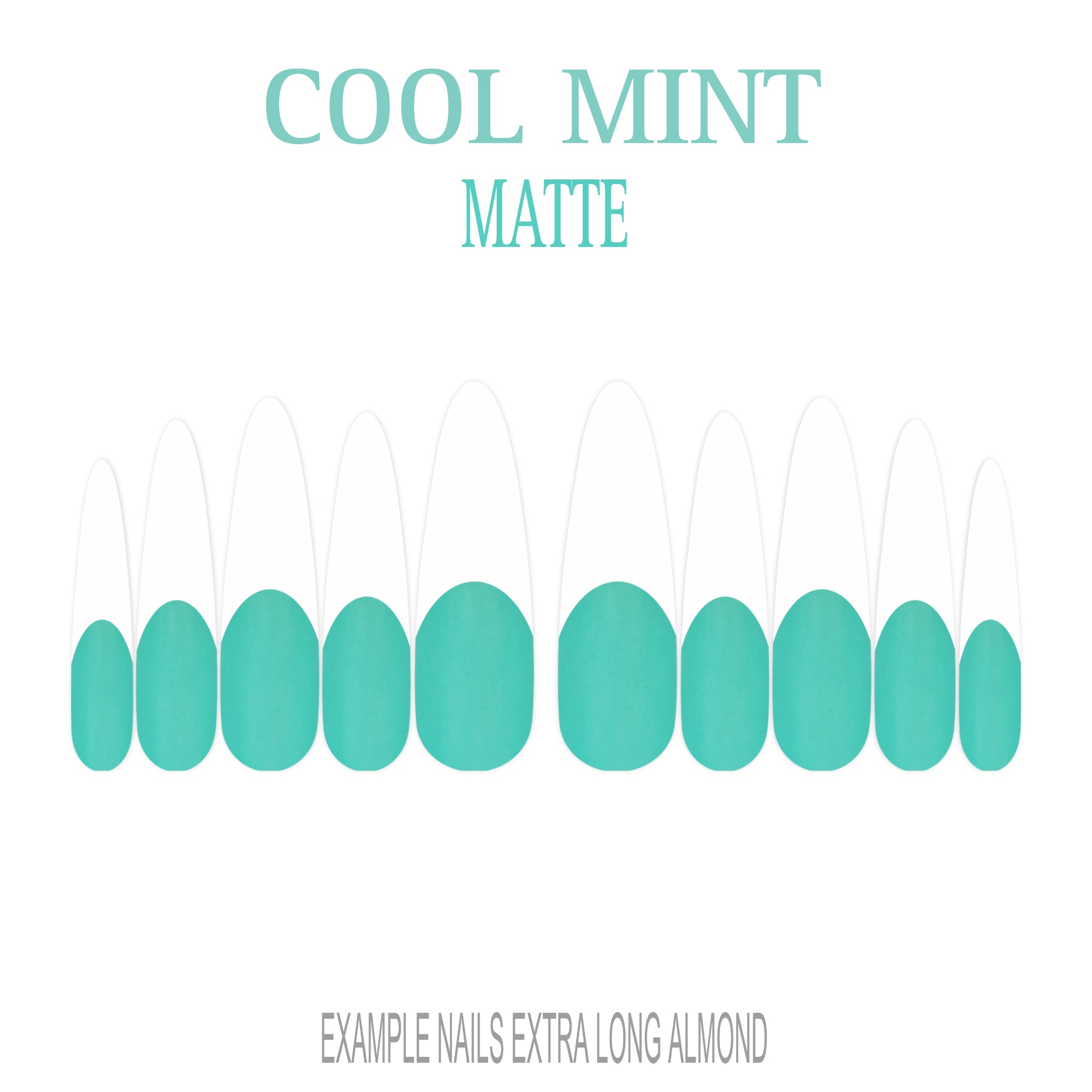 Cool Mint green French tip press-on nails