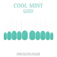 Cool Mint green French tip press-on nails