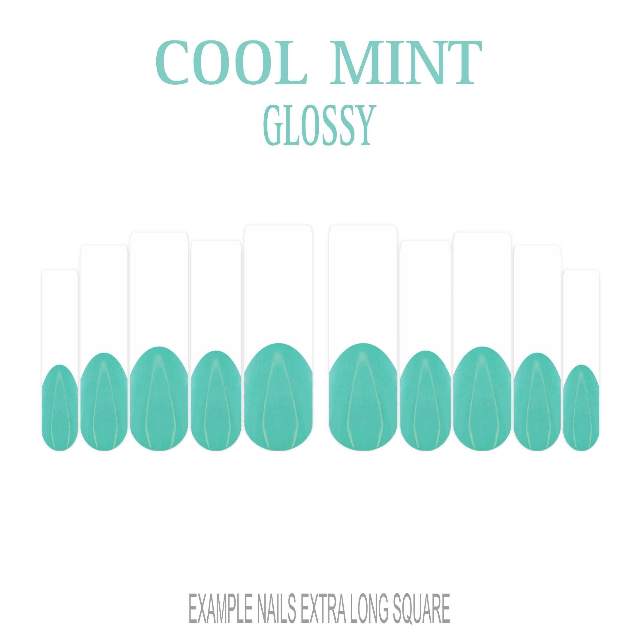 Cool Mint green French tip press-on nails