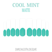 Cool Mint green French tip press-on nails