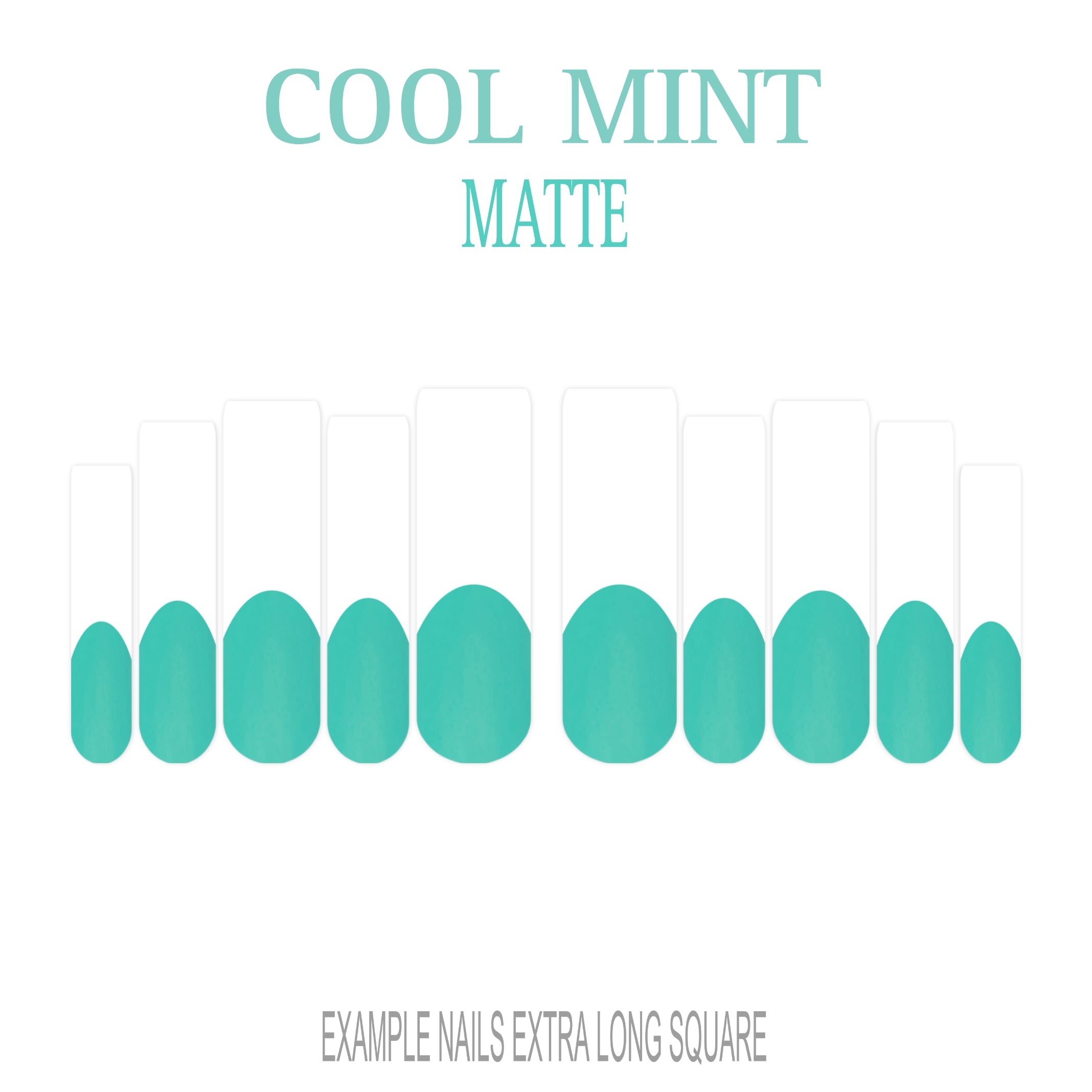 Cool Mint green French tip press-on nails