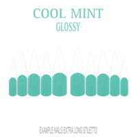 Cool Mint green French tip press-on nails