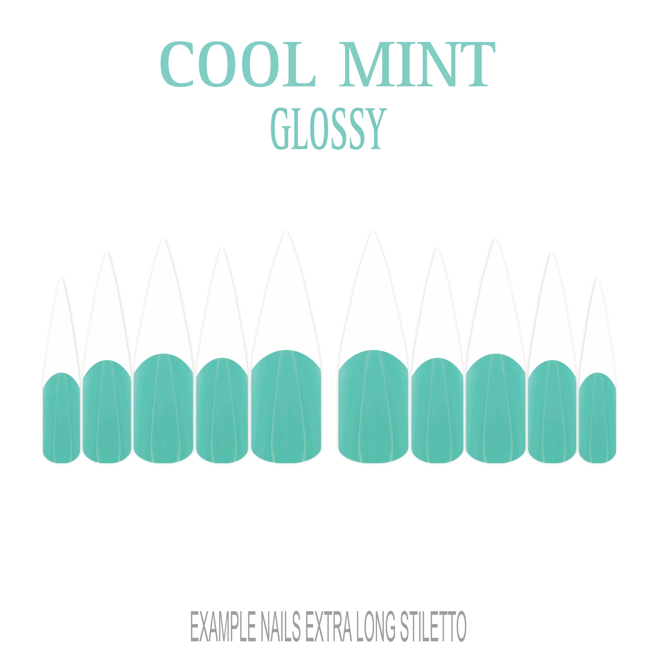 Cool Mint green French tip press-on nails