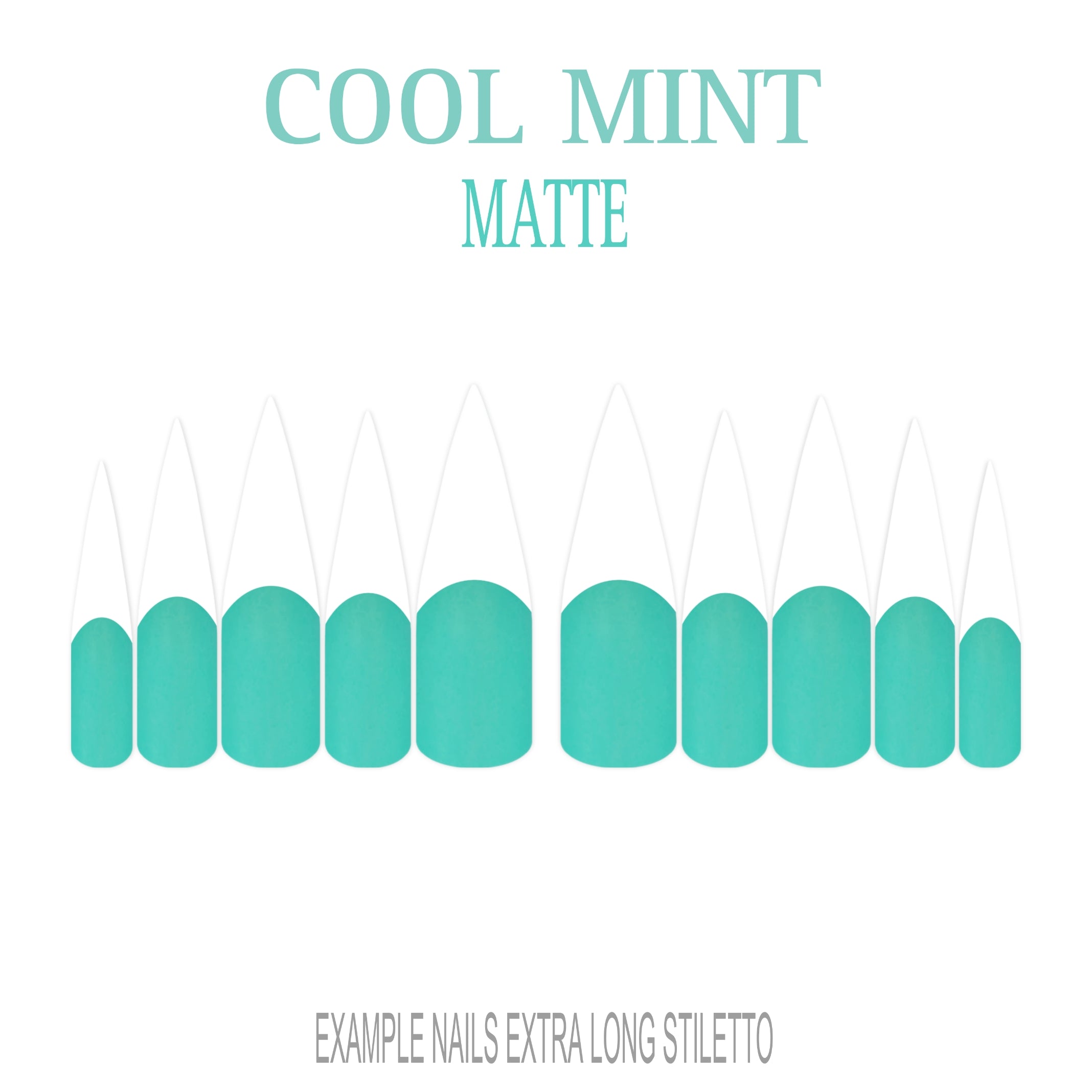 Cool Mint green French tip press-on nails