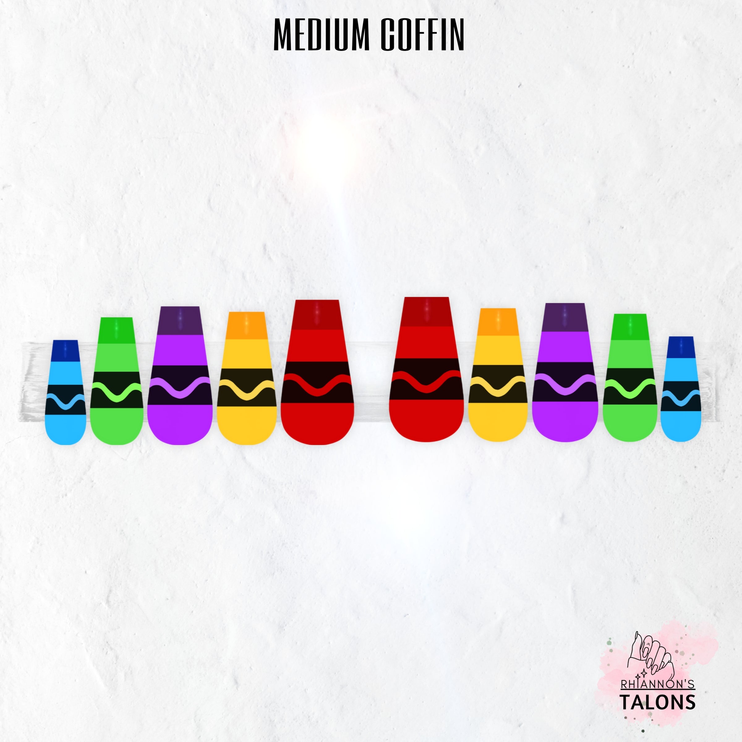 Crayon Crew colourful crayon press-on nails