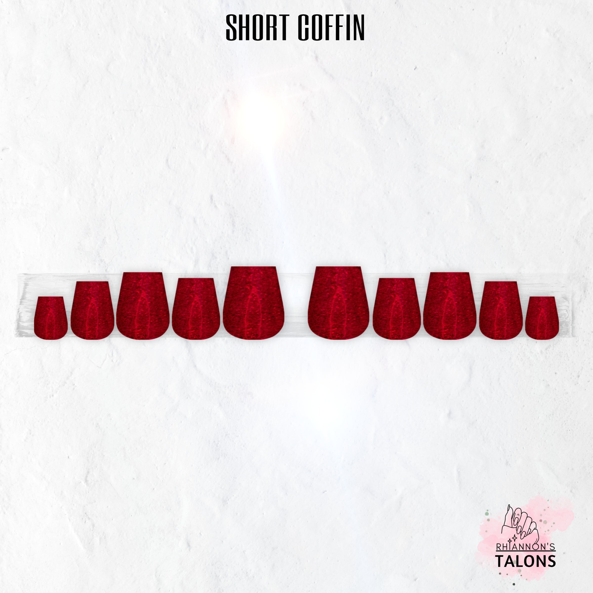 Crimson Glimmer red glitter press-on nails