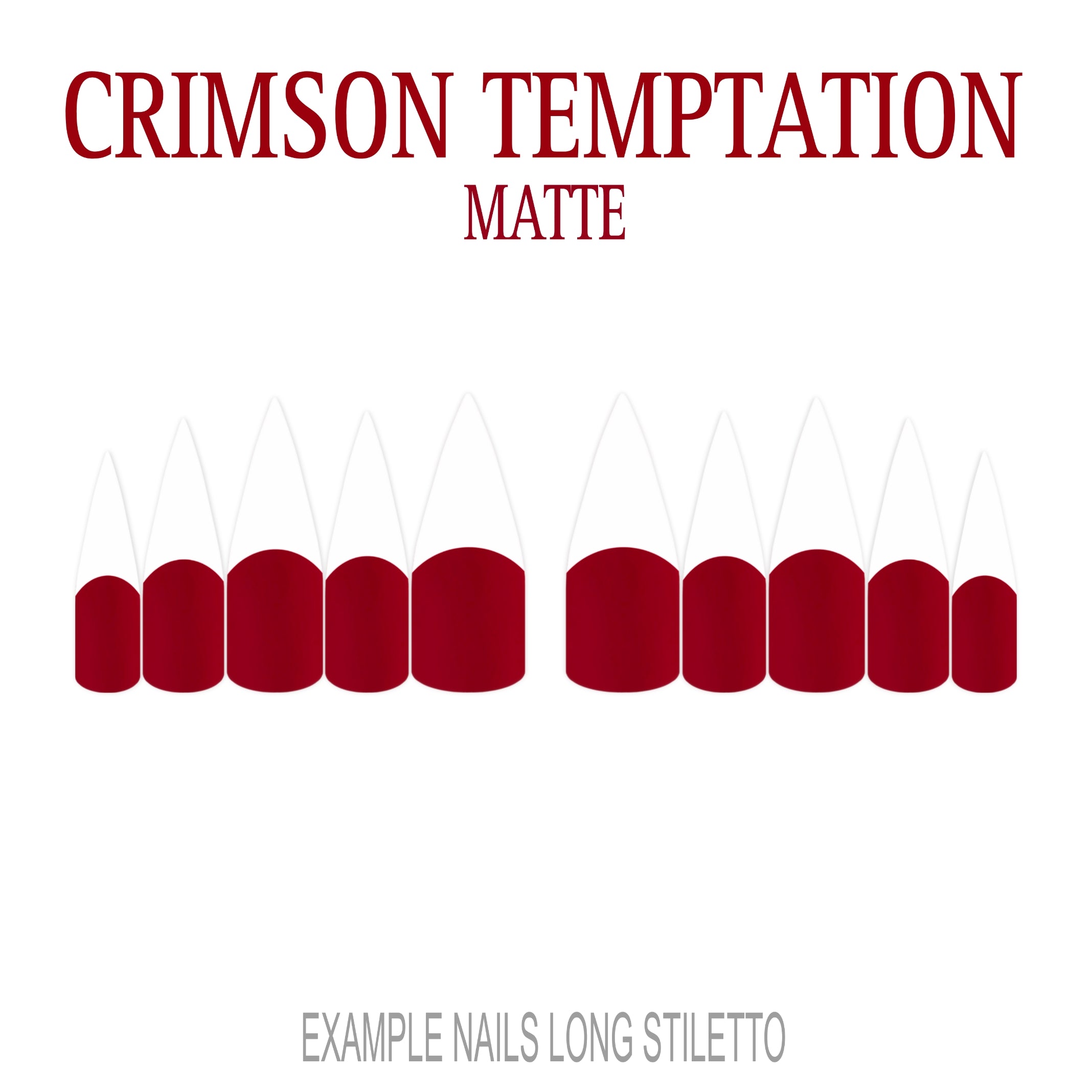 Crimson Temptation red French tip press-on nails