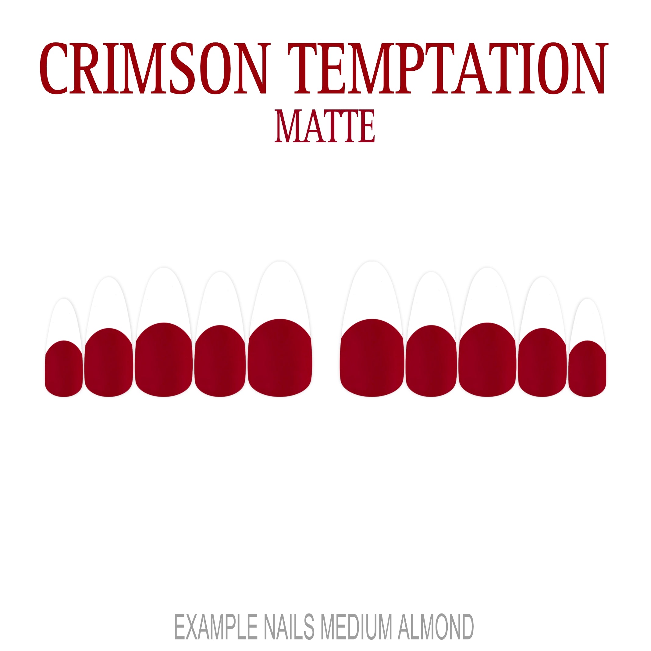 Crimson Temptation red French tip press-on nails