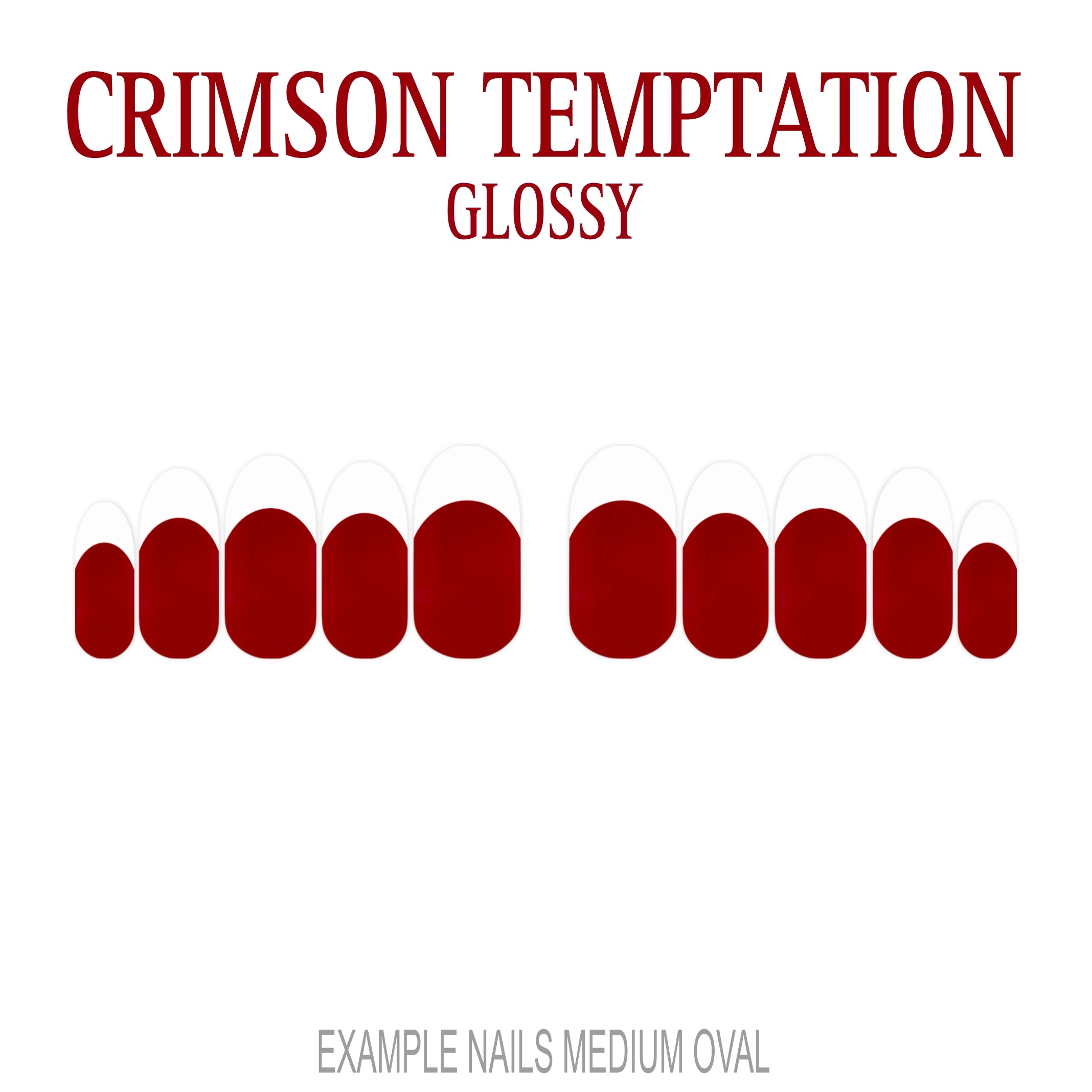 Crimson Temptation red French tip press-on nails