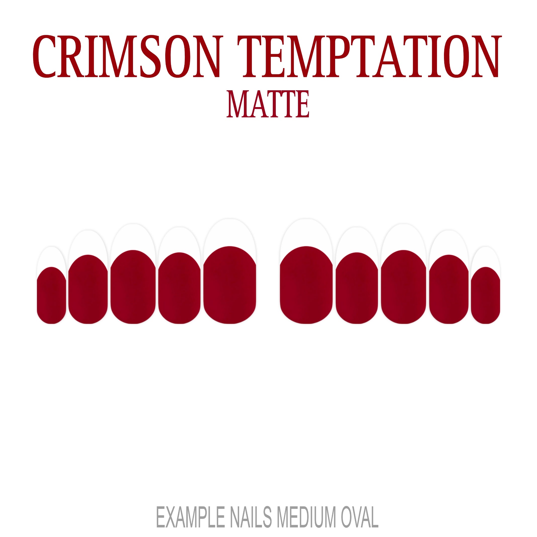 Crimson Temptation red French tip press-on nails