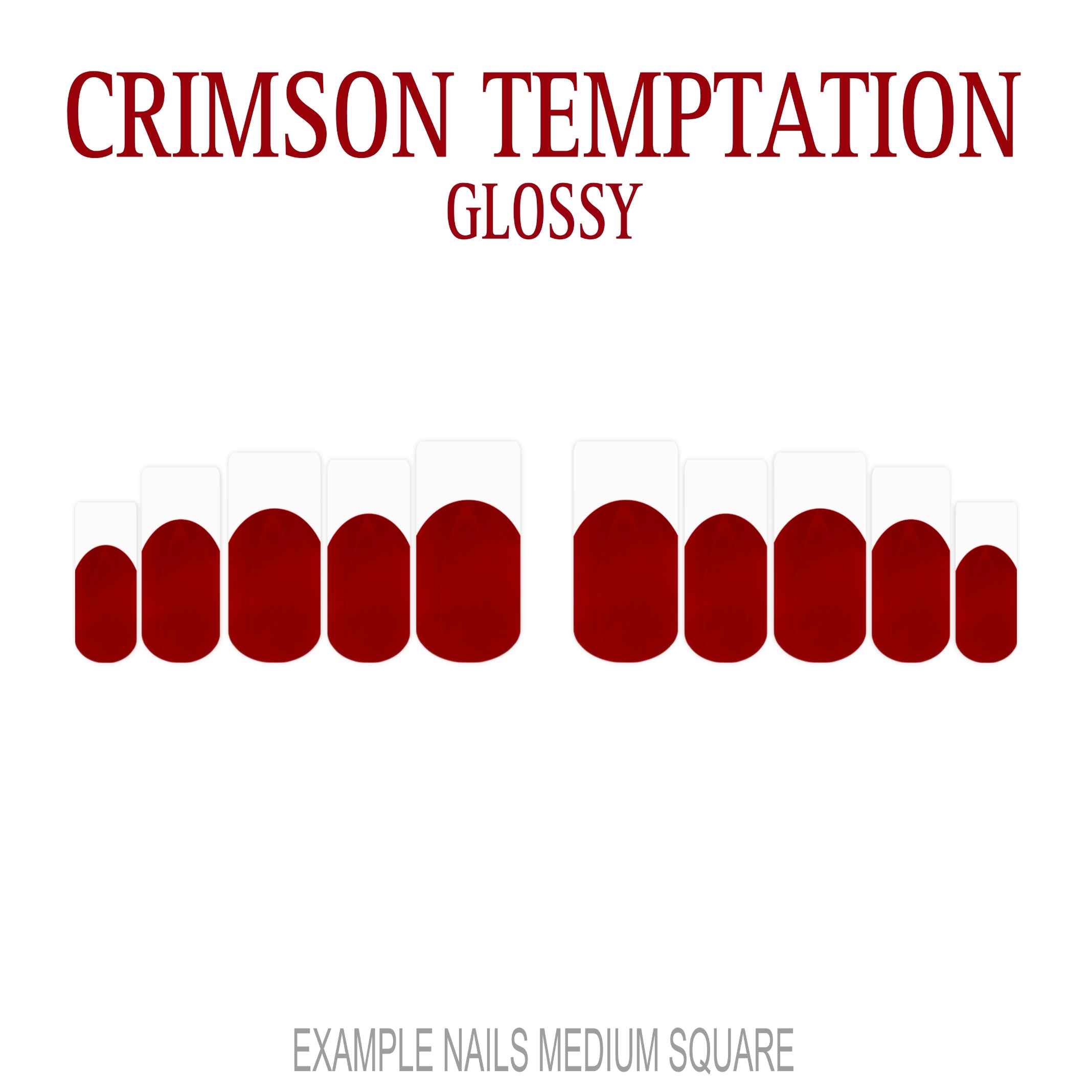 Crimson Temptation red French tip press-on nails