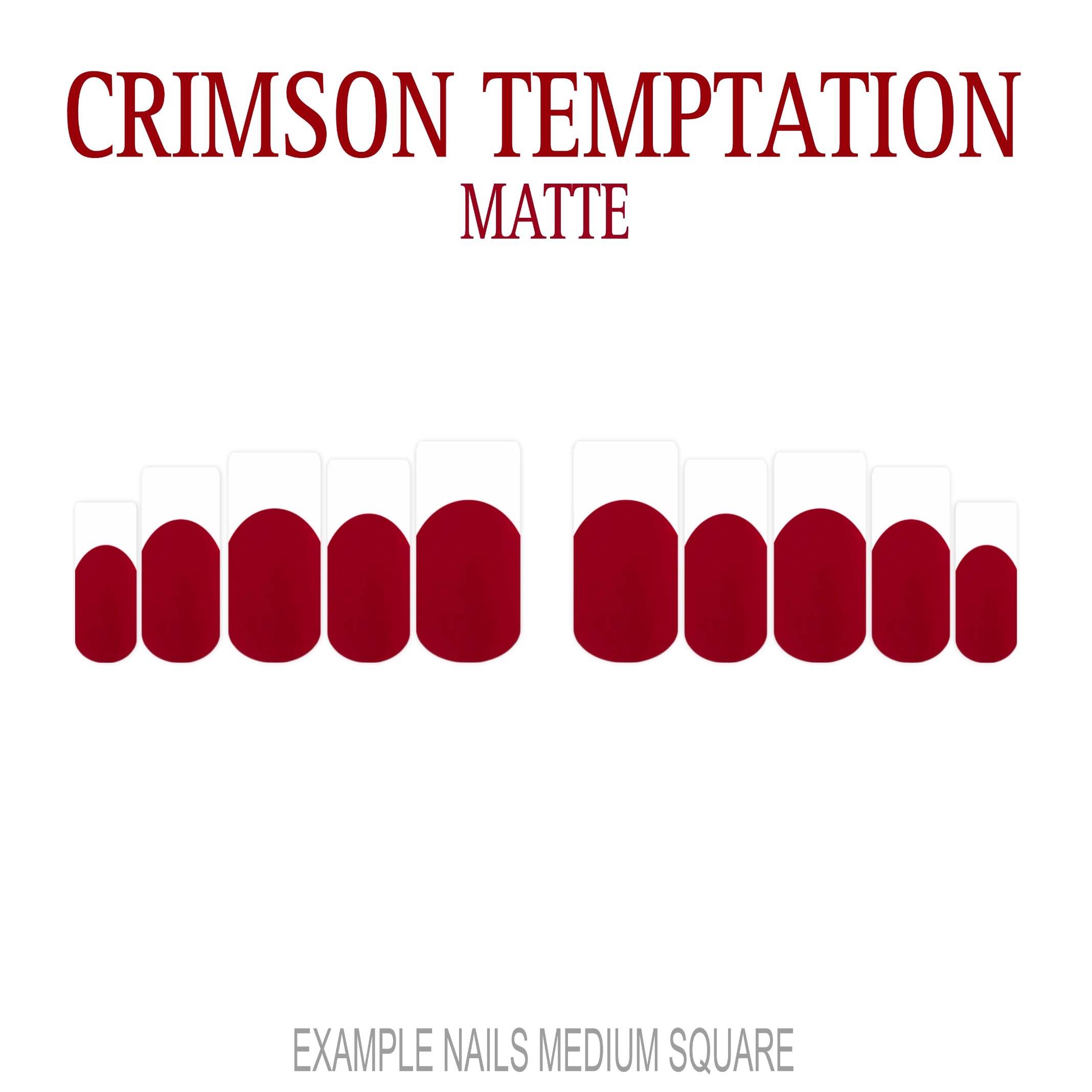Crimson Temptation red French tip press-on nails