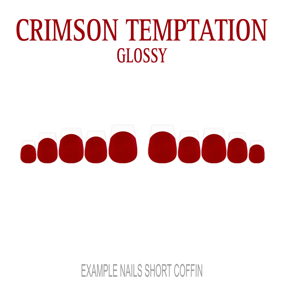 Crimson Temptation red French tip press-on nails
