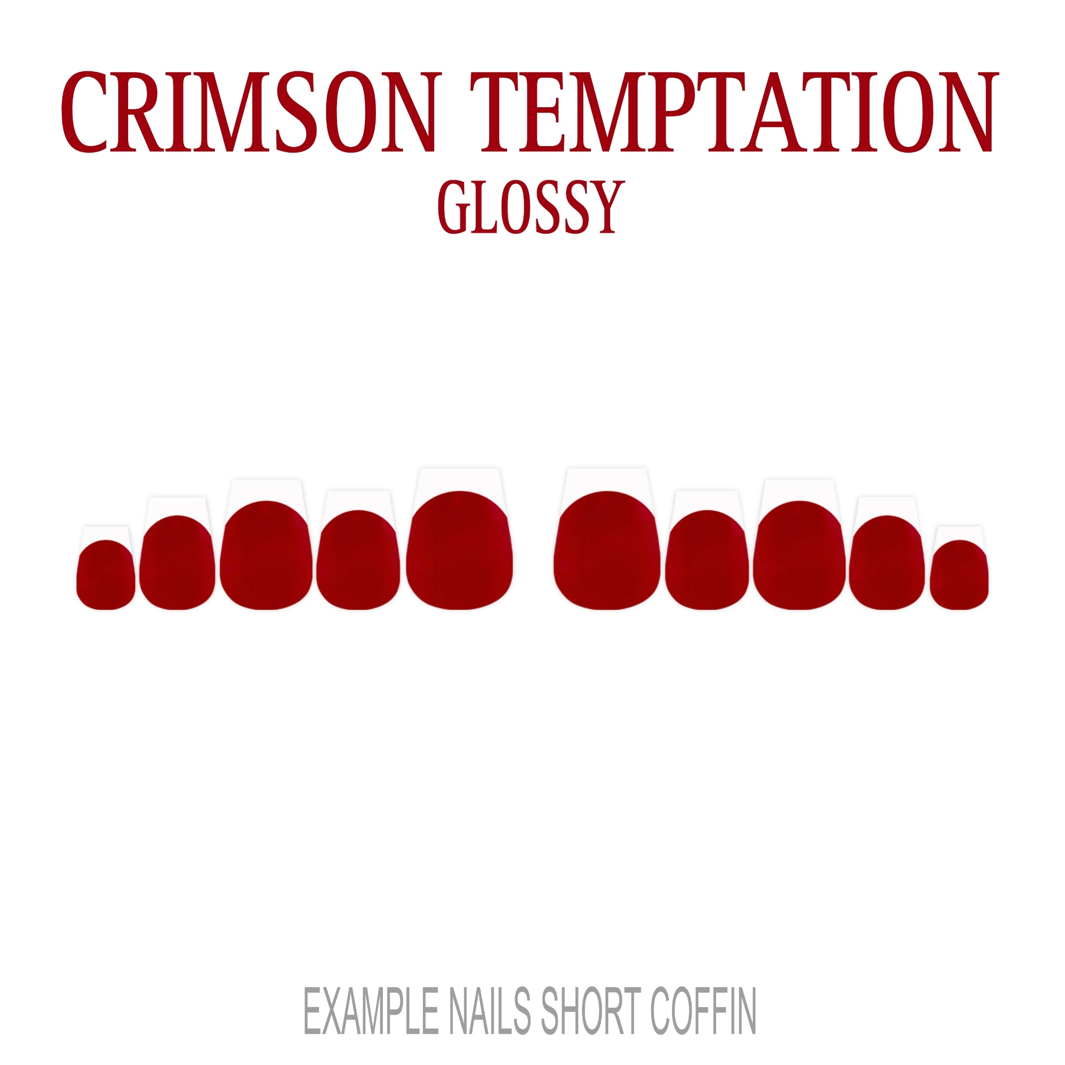 Crimson Temptation red French tip press-on nails
