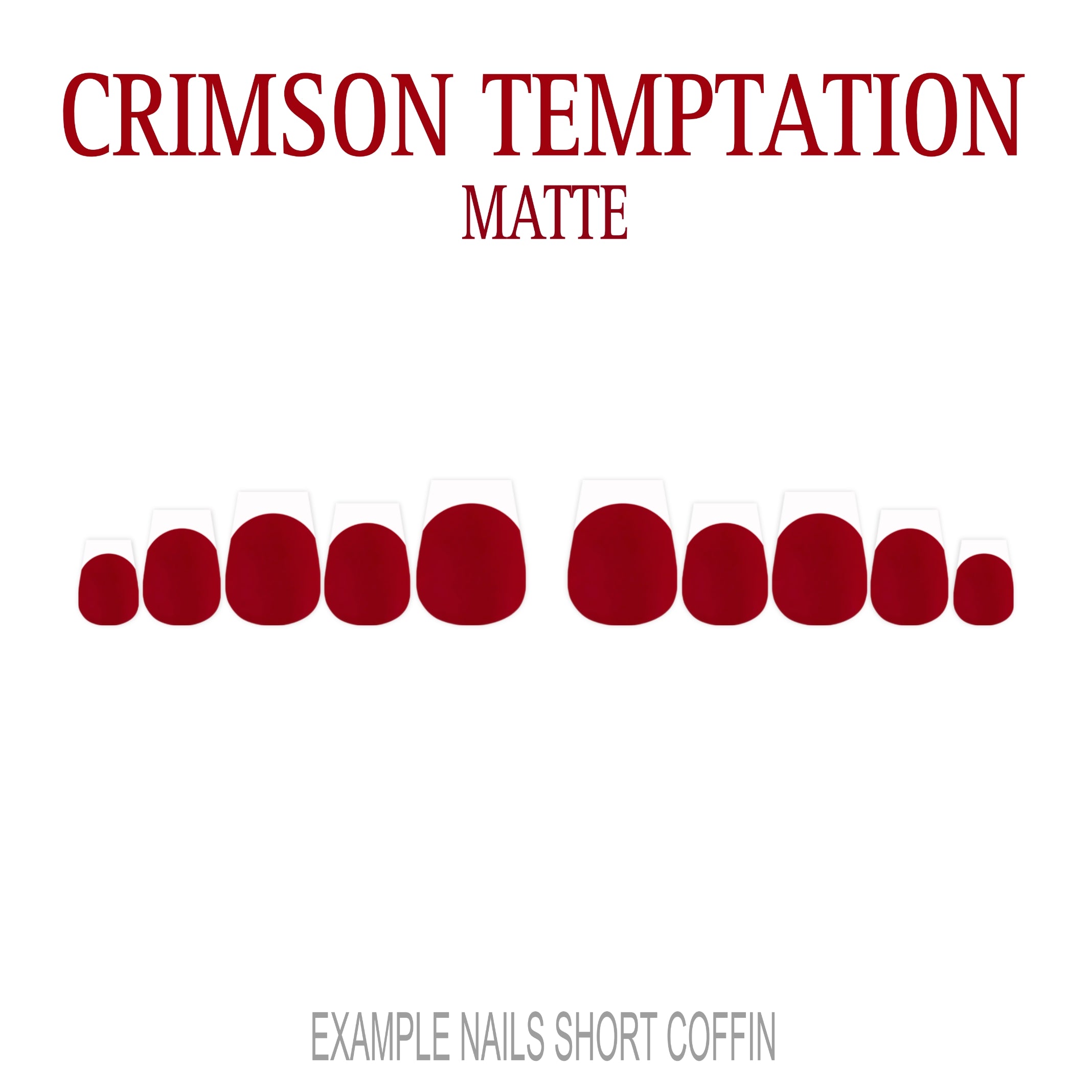 Crimson Temptation red French tip press-on nails