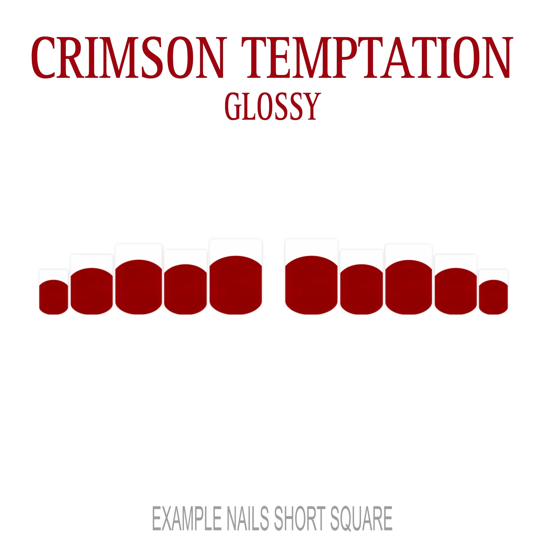 Crimson Temptation red French tip press-on nails