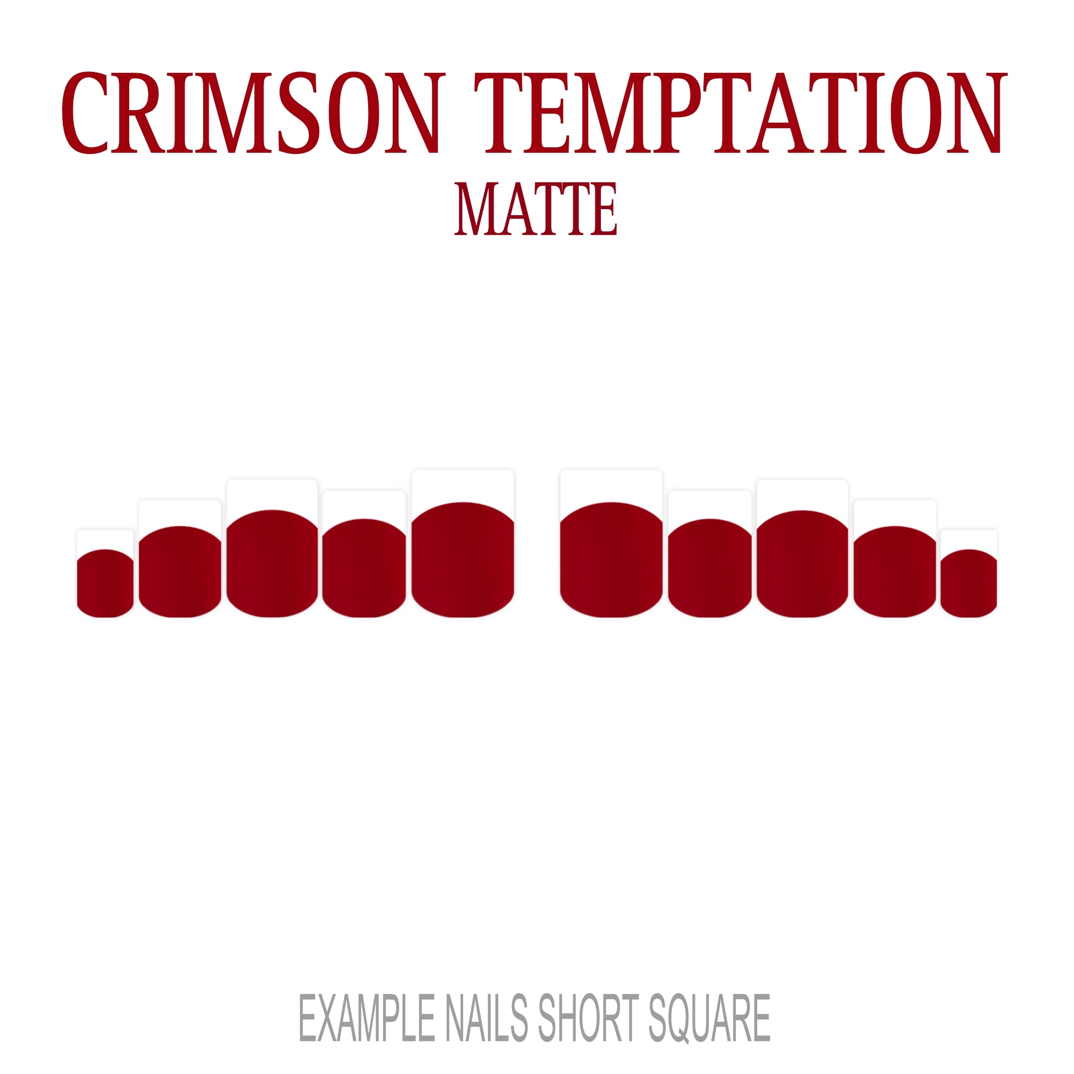 Crimson Temptation red French tip press-on nails