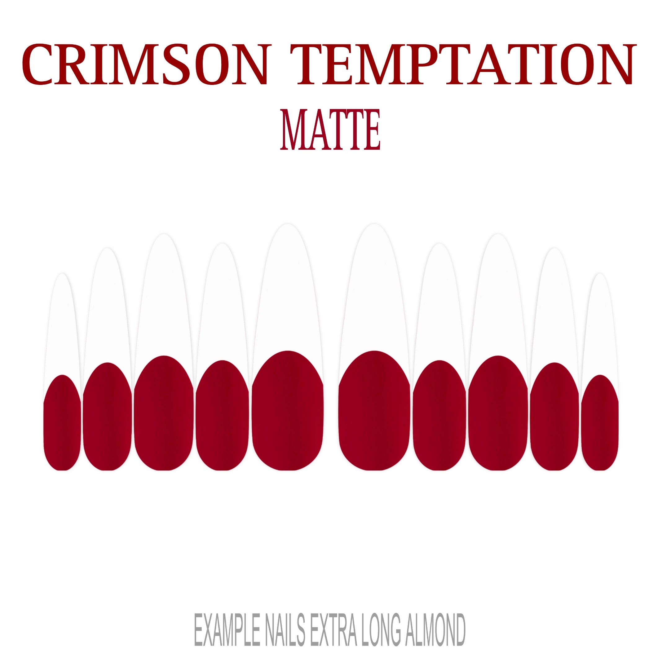 Crimson Temptation red French tip press-on nails