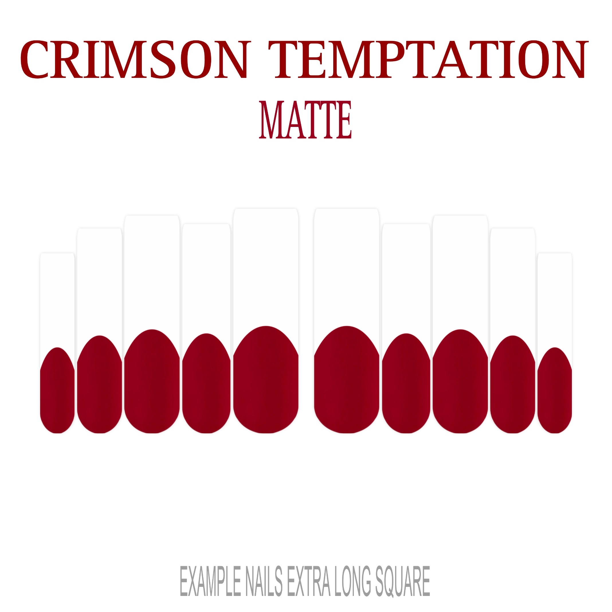 Crimson Temptation red French tip press-on nails