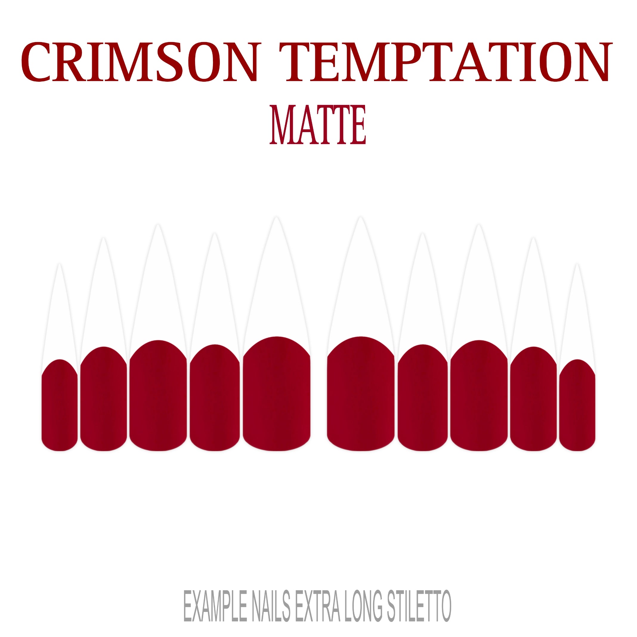 Crimson Temptation red French tip press-on nails