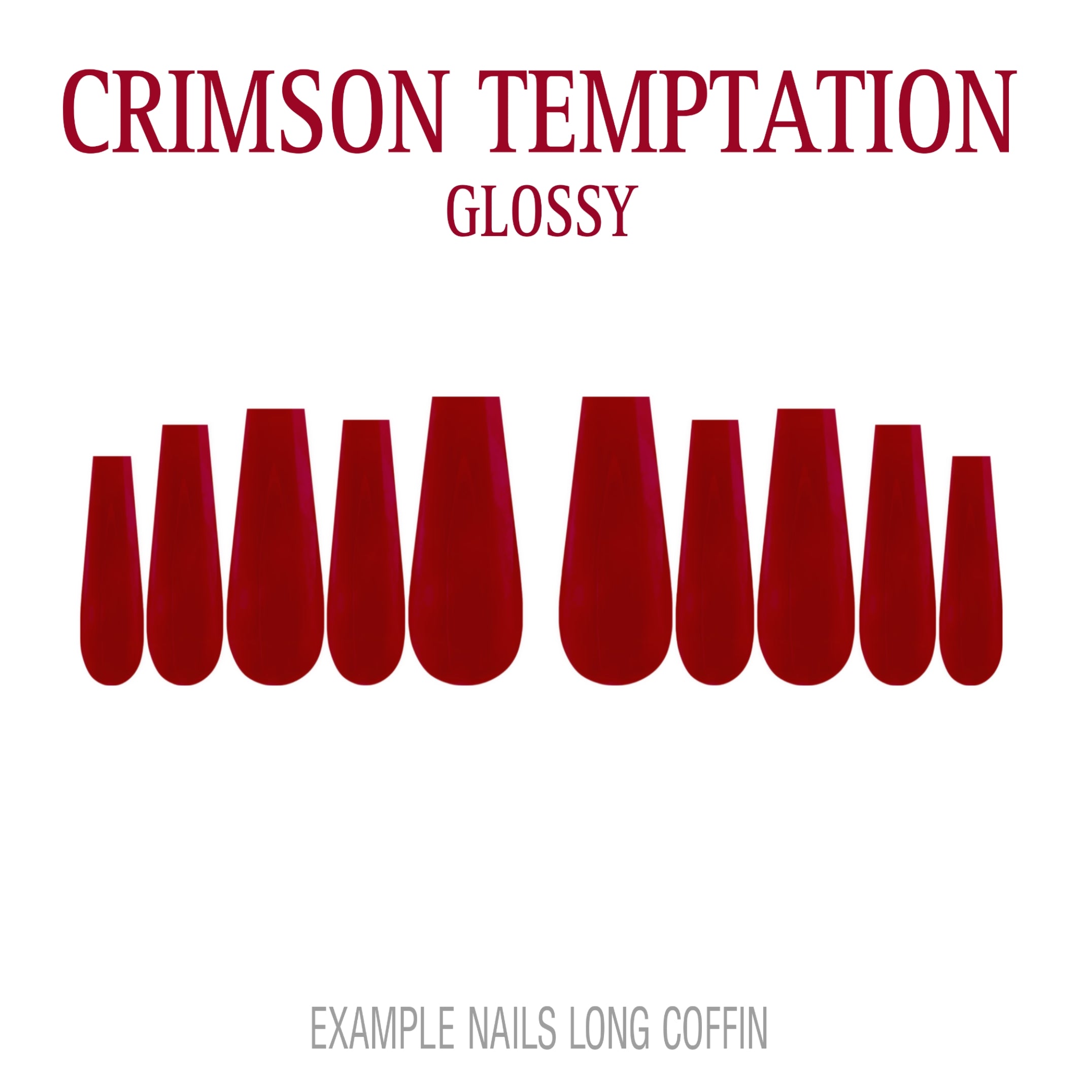 Crimson Temptation red press-on nails