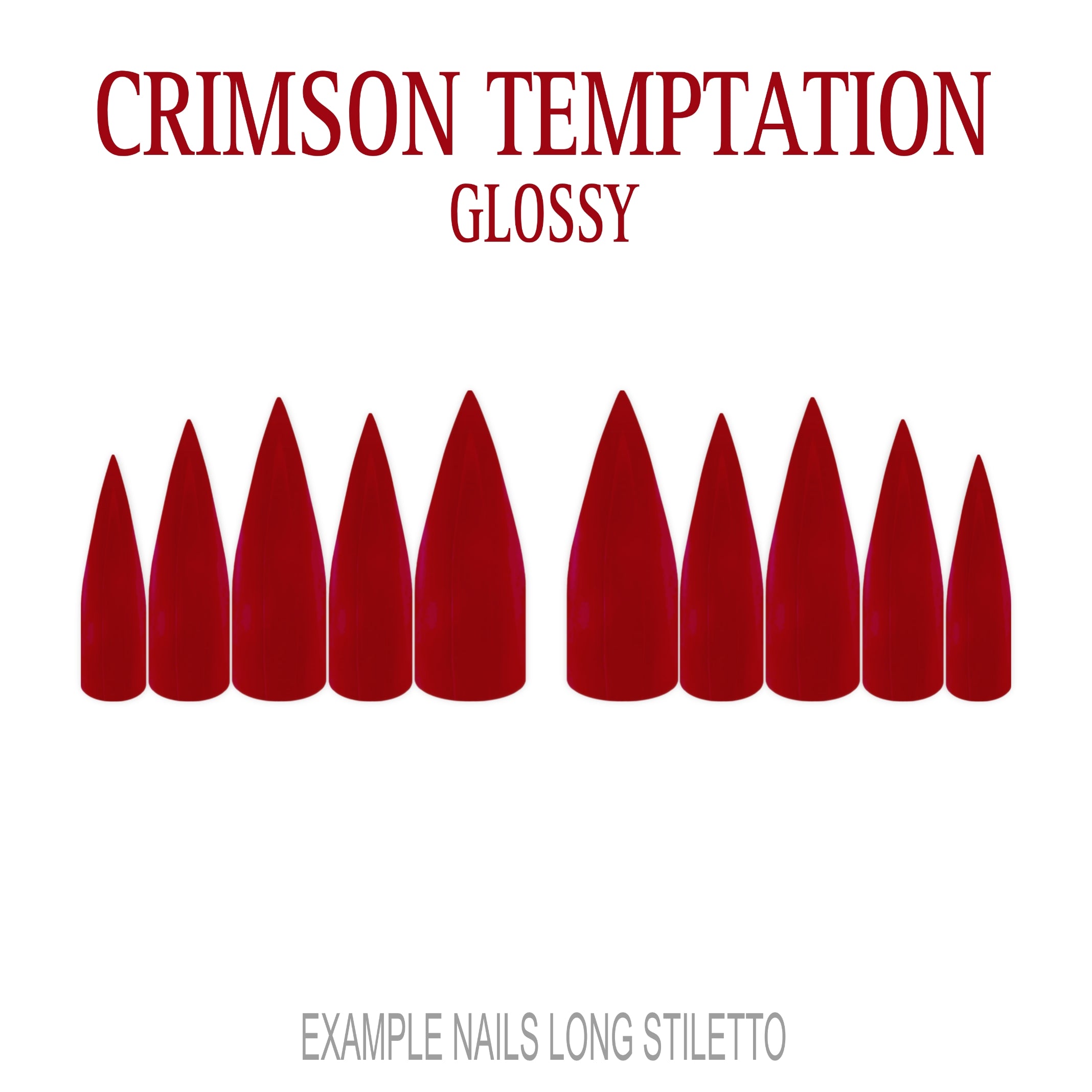 Crimson Temptation red press-on nails