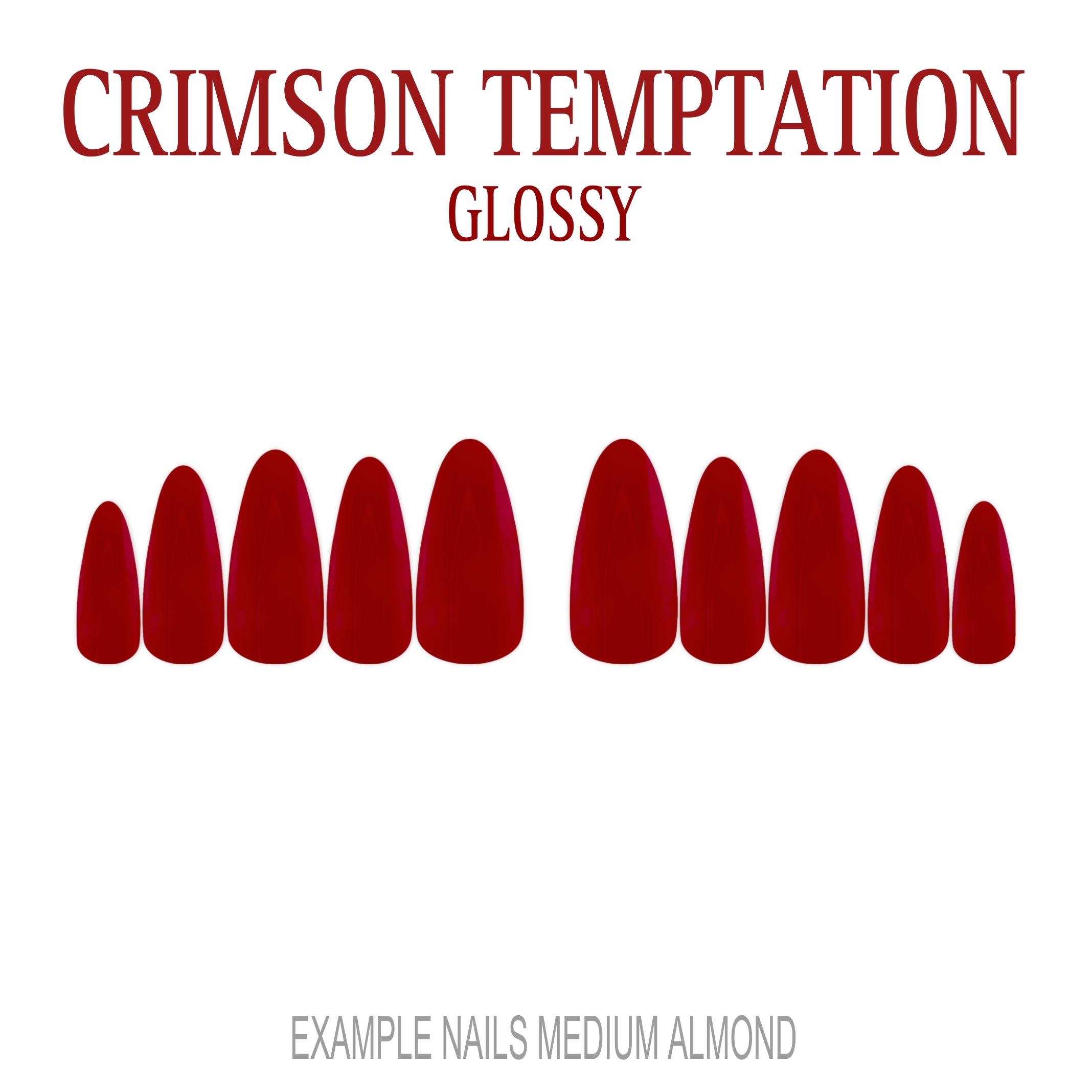 Crimson Temptation red press-on nails