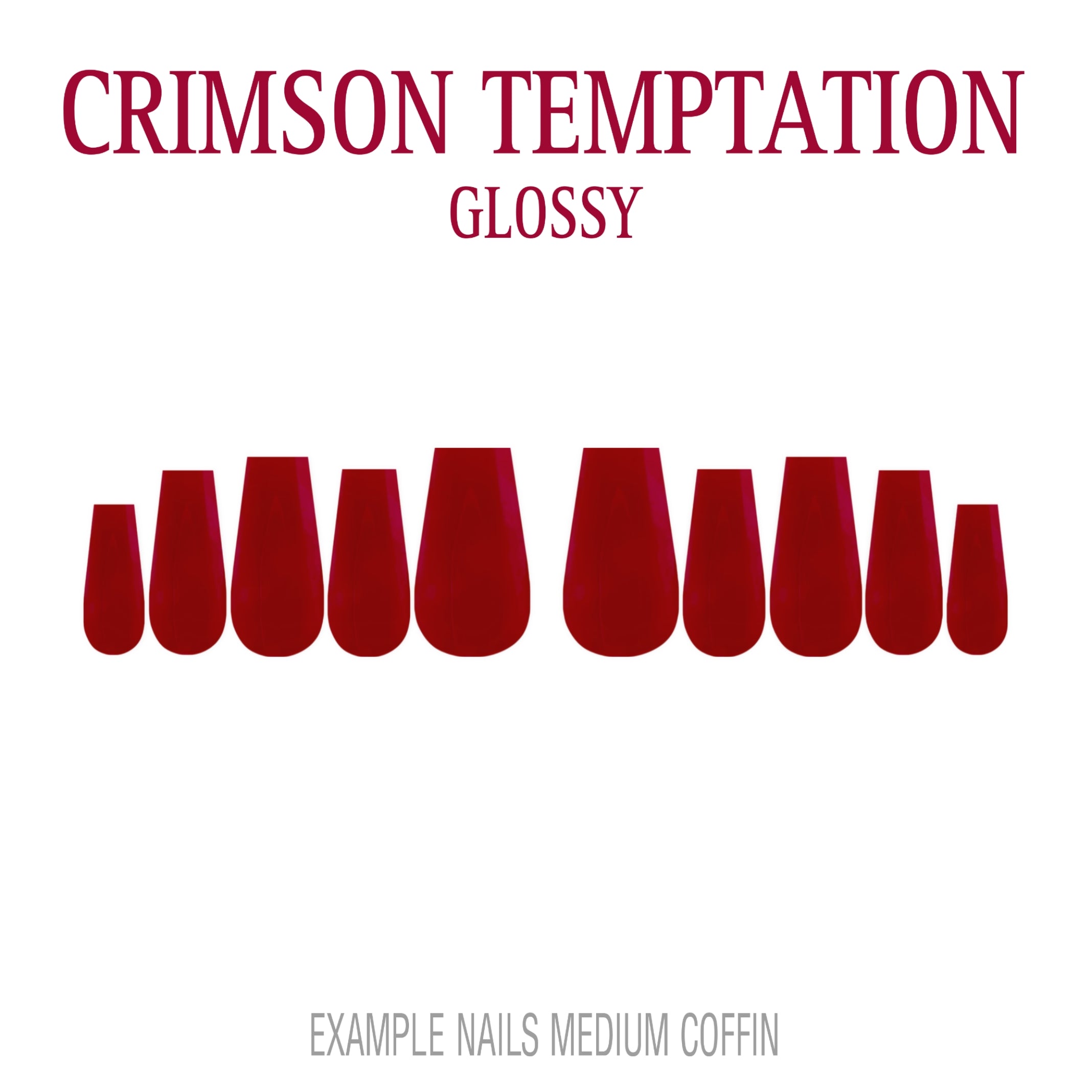Crimson Temptation red press-on nails