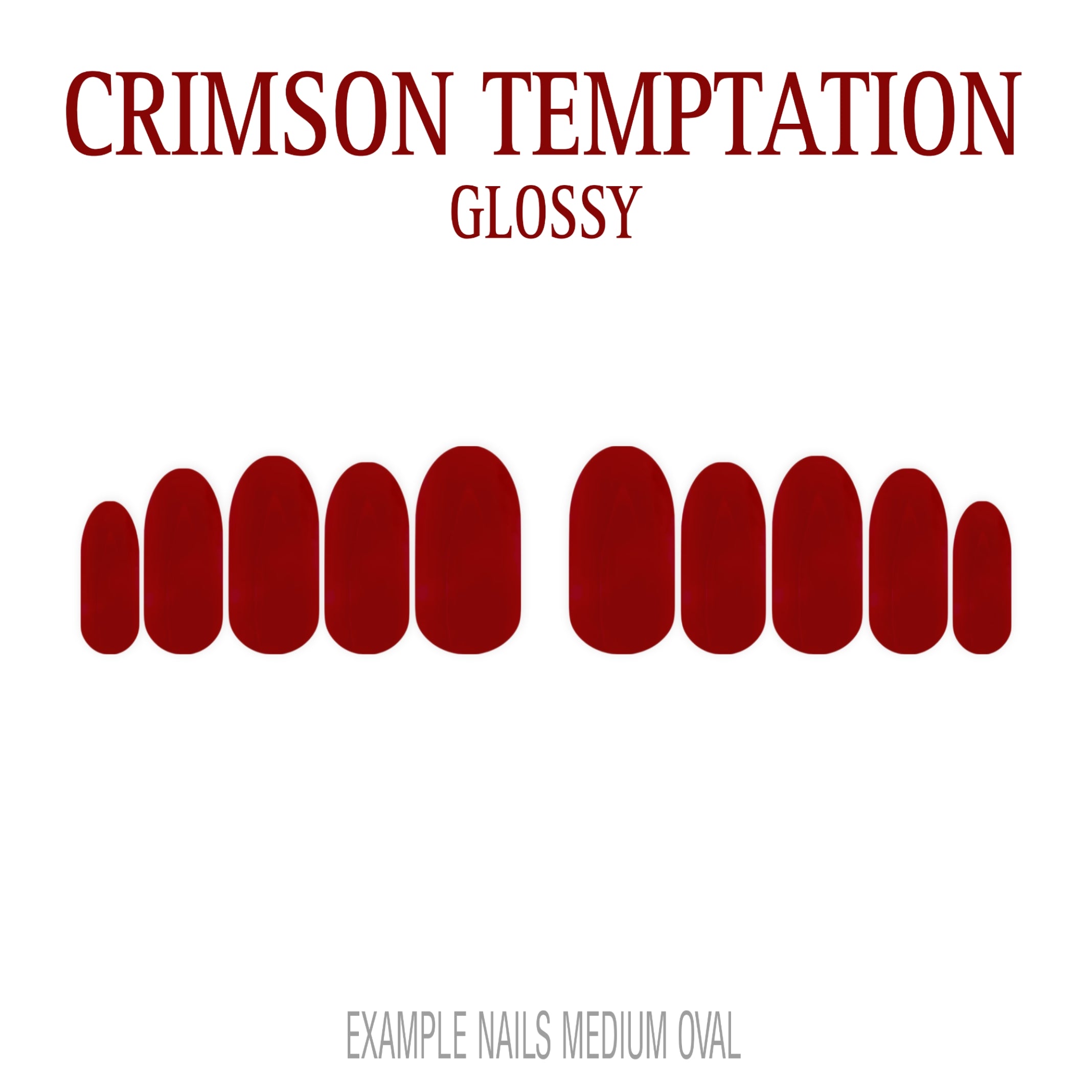 Crimson Temptation red press-on nails
