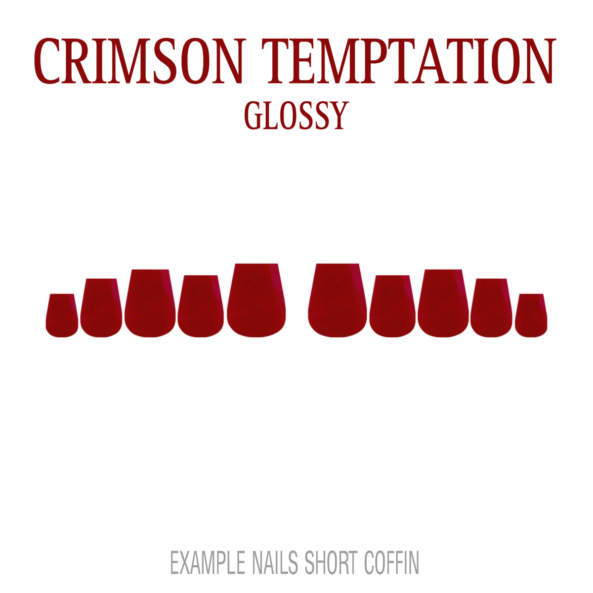 Crimson Temptation red press-on nails
