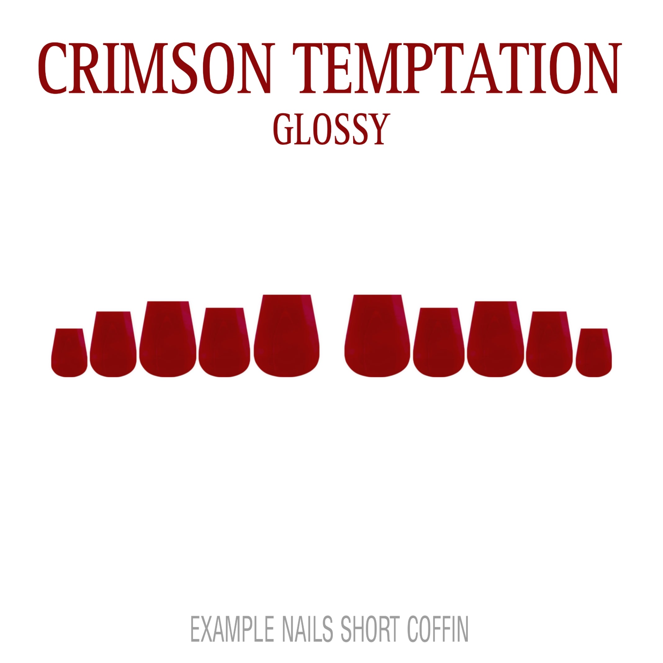 Crimson Temptation red press-on nails