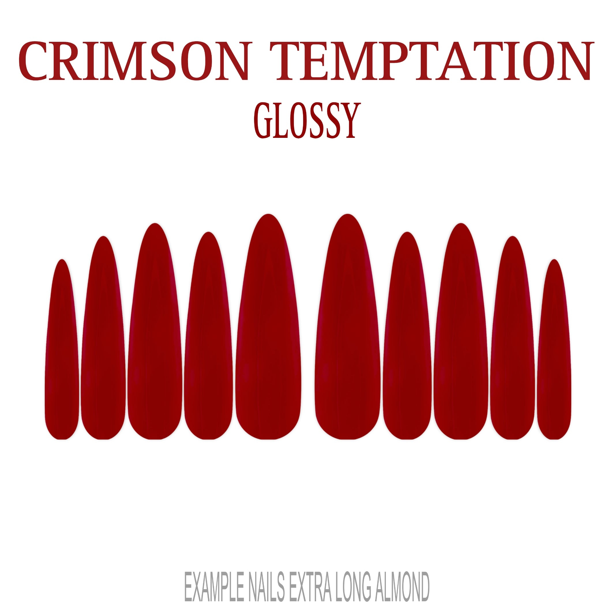 Crimson Temptation red press-on nails