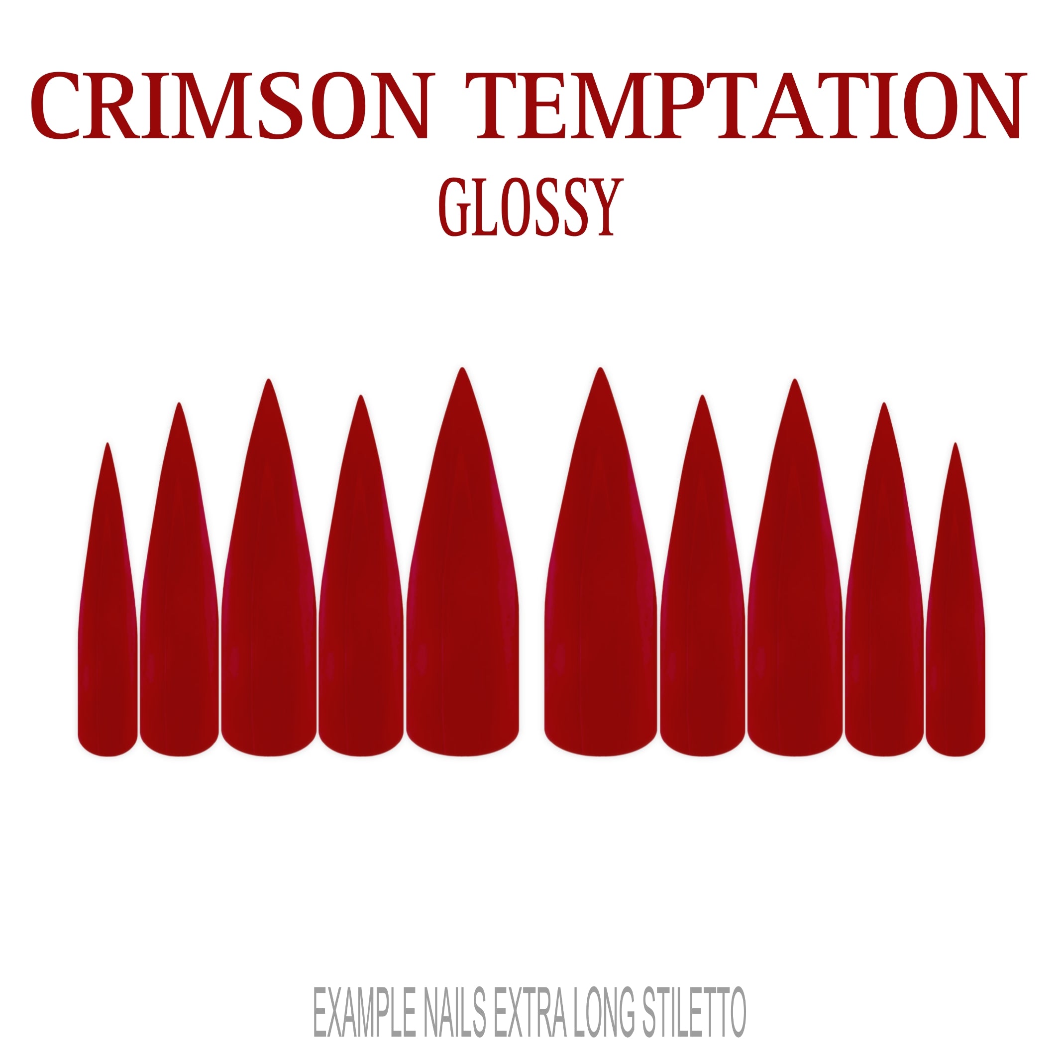 Crimson Temptation red press-on nails