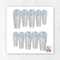 Disco Lights glitter party press-on nails