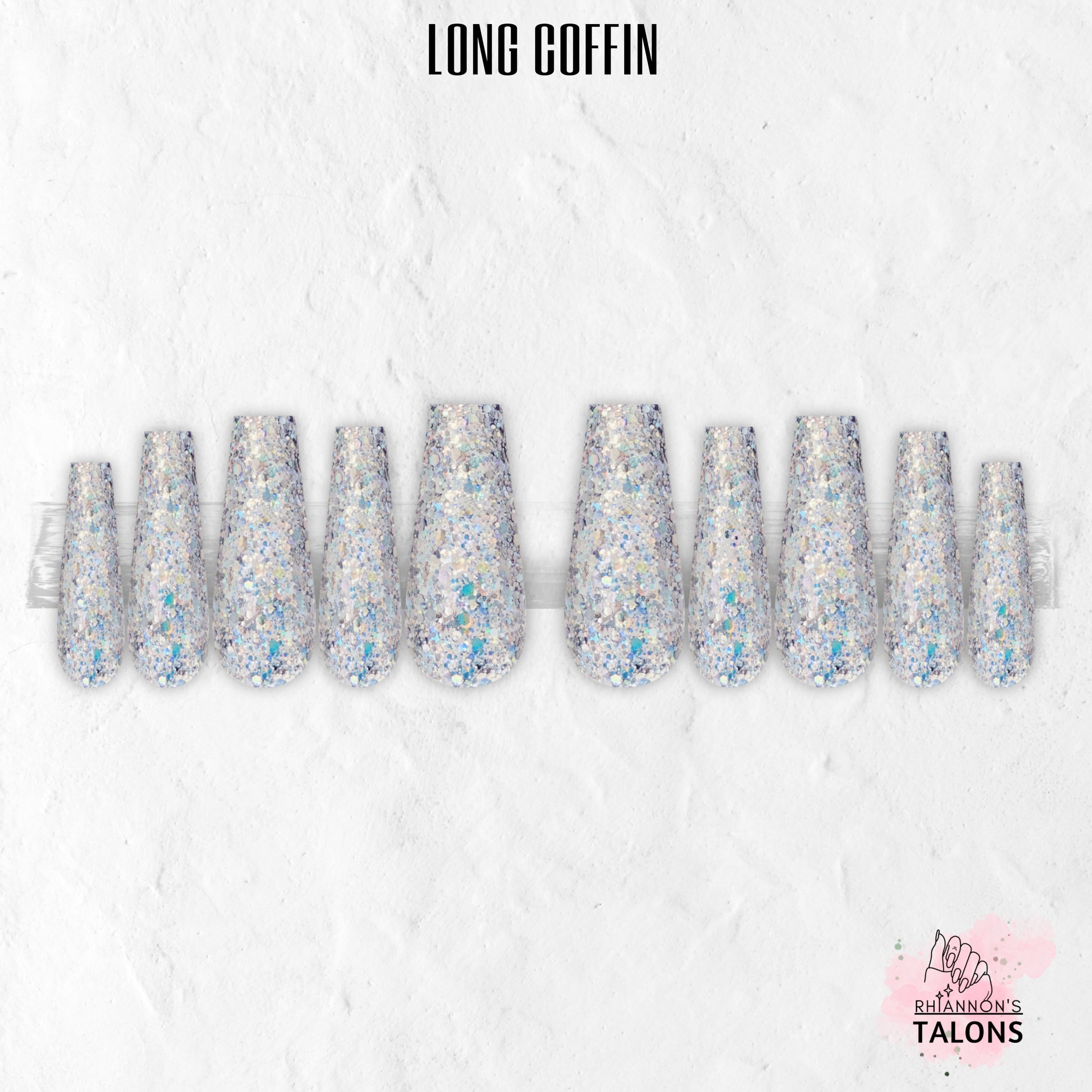 Disco Lights glitter party press-on nails