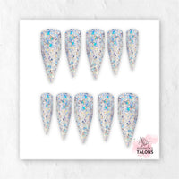 Disco Lights glitter party press-on nails