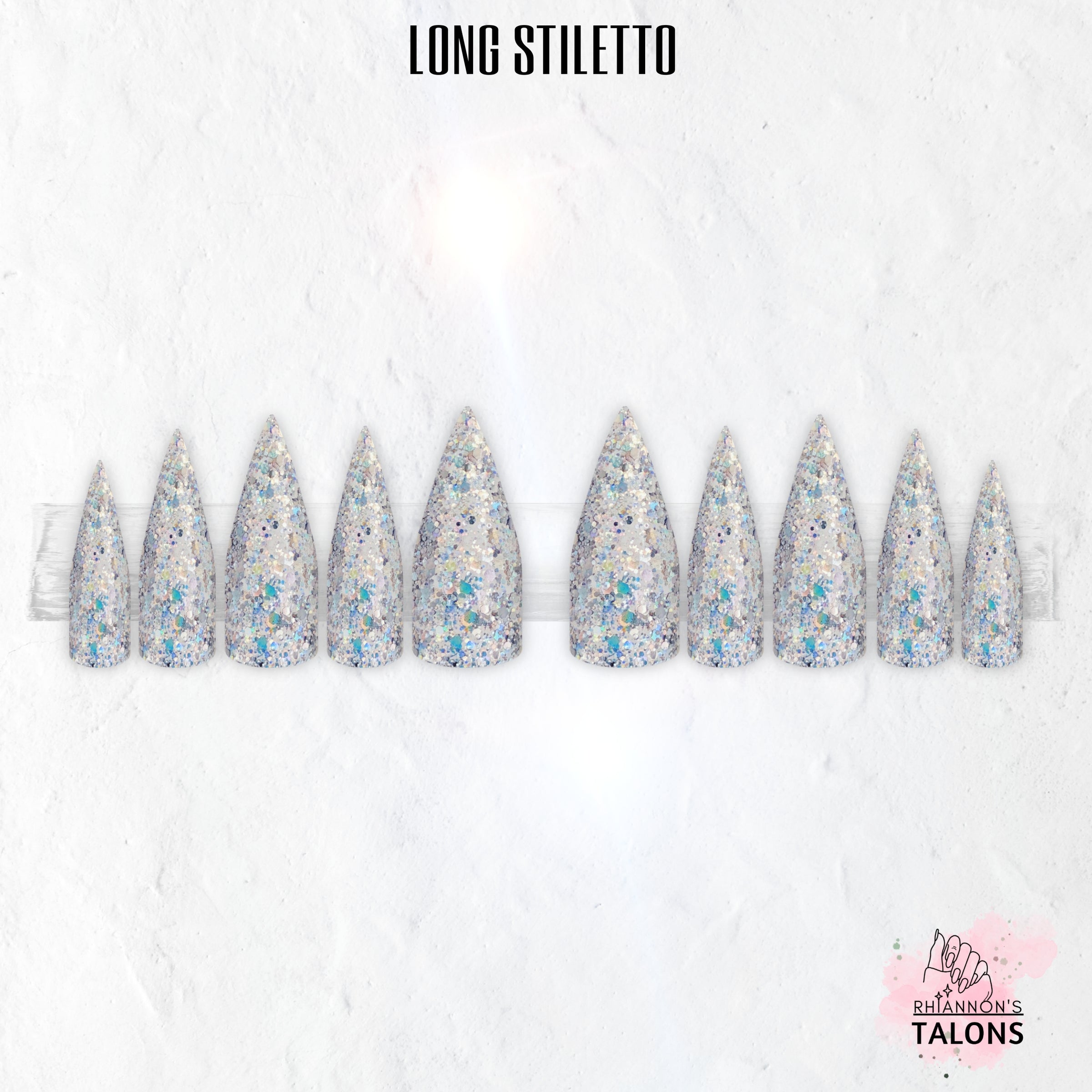 Disco Lights glitter party press-on nails