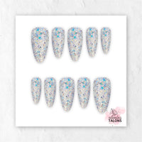 Disco Lights glitter party press-on nails