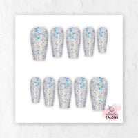 Disco Lights glitter party press-on nails