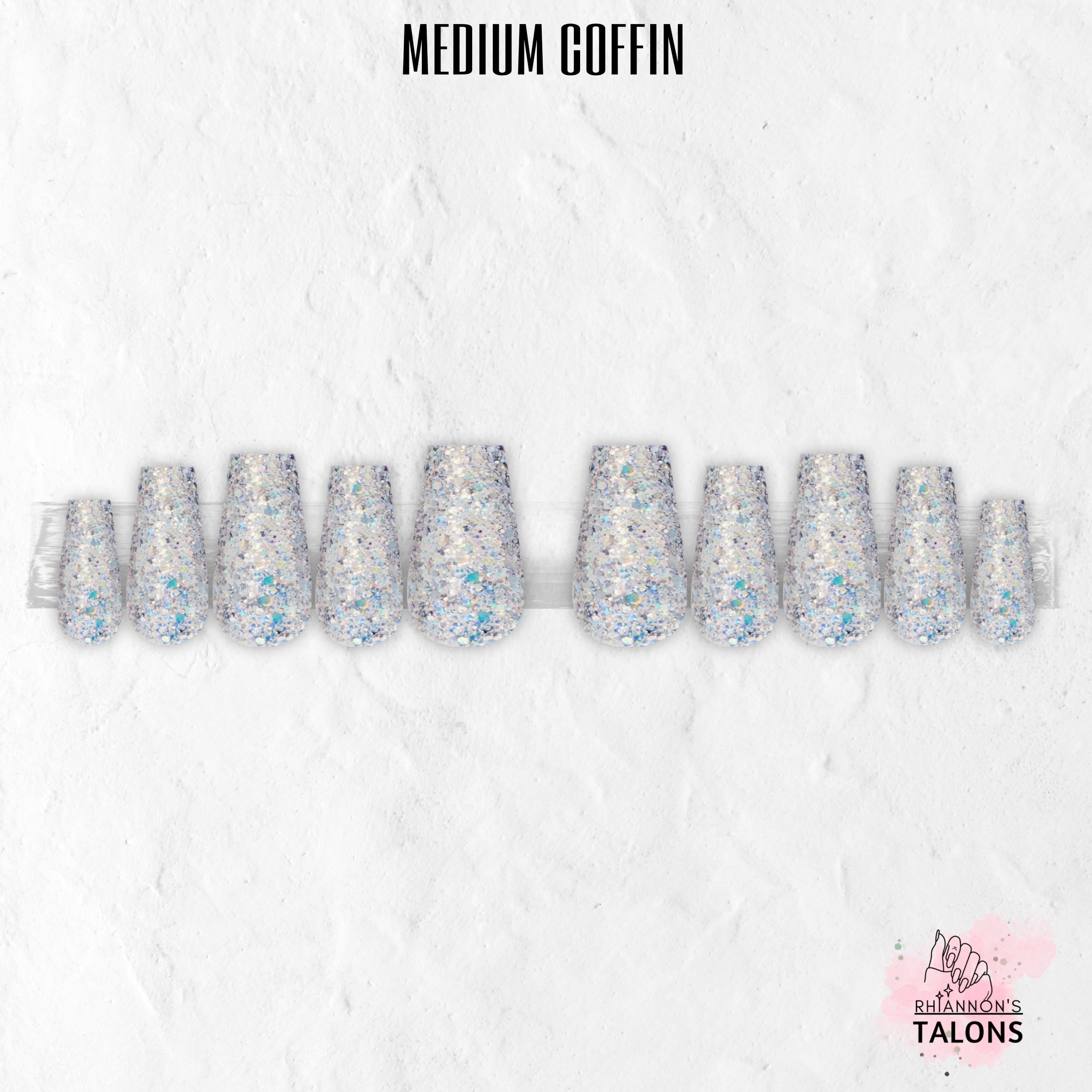 Disco Lights glitter party press-on nails