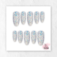 Disco Lights glitter party press-on nails