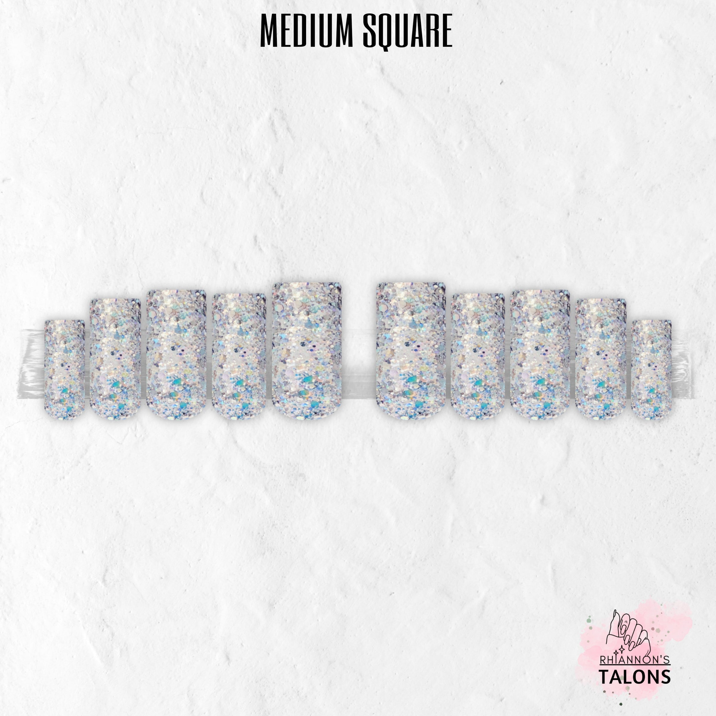 Disco Lights glitter party press-on nails