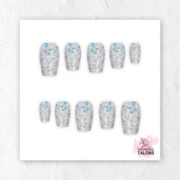 Disco Lights glitter party press-on nails