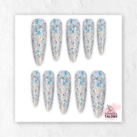 Disco Lights glitter party press-on nails